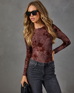 Eden Muse Floral Burnout Mesh Bodysuit