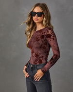 Eden Muse Floral Burnout Mesh Bodysuit