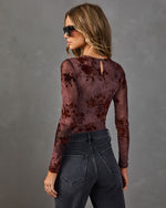 Eden Muse Floral Burnout Mesh Bodysuit