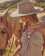 Boho Voltage Faux Suede Western Hat