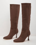 Autumn Stroll Faux Suede Heeled Knee High Boots