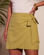 Lillianah Striped Wrap Tie Mini Skirt