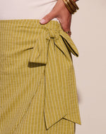 Lillianah Striped Wrap Tie Mini Skirt