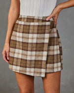 Oak Street Plaid Wrap Mini Skirt