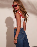 White Harbor Contrast Trim Tank Top