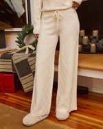 Eliah Knit Diamond Pattern Wide Leg Pants