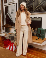 Eliah Knit Diamond Pattern Wide Leg Pants