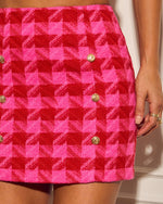 Delmer Houndstooth Mini Skirt