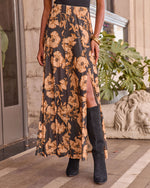 Woodland Bloom Mesh Floral Maxi Skirt