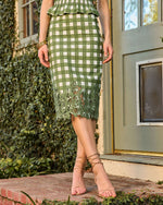 Tender Horizon Gingham Midi Skirt