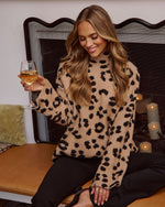 Charlah Leopard Print Mock Neck Sweater