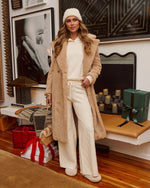 Eliah Hooded Knit Diamond Pattern Sweater