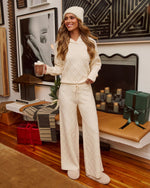 Eliah Hooded Knit Diamond Pattern Sweater