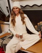 Eliah Hooded Knit Diamond Pattern Sweater