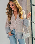 Yvaine Knit Sequin Color Block Sweater