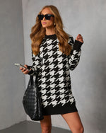 Carden Houndstooth Sweater Dress