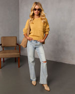 Mustard % Bilos Relaxed Ribbed Knit Sweater-2