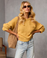Mustard % Bilos Relaxed Ribbed Knit Sweater-1