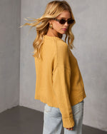 Mustard % Bilos Relaxed Ribbed Knit Sweater-4