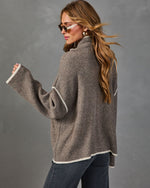 Cozy Whim Knit Contrast Trim Turtleneck Sweater