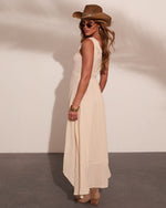 Sunset Voltage Wrap Tie Asymmetric Tunic Top