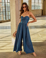 Carmella Strapless Chambray Jumpsuit