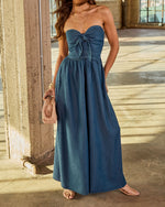 Carmella Strapless Chambray Jumpsuit