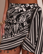 Seaside Blossom Floral Wrap Mini Skirt