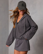 Charcoal % Soft Balance Knit Mini Skort-3