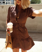 Falling For It Belted Mini Dress