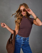 Nonnie Striped Mock Neck Top