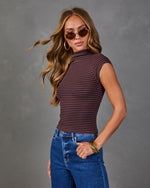 Nonnie Striped Mock Neck Top