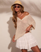 Sand Shell Open Knit Sweater