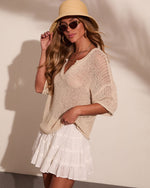 Sand Shell Open Knit Sweater