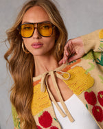 Fresh Picks Graphic Front Tie Sweater