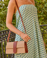 Island Bliss Canvas Vegan Leather Trim Crossbody Bag