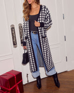 Chill Edit Houndstooth Longline Cardigan