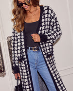 Chill Edit Houndstooth Longline Cardigan