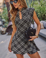 Keely Plaid Cut Out Mini Dress