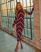 Nesse Striped Knit Mockneck Maxi Dress