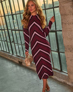 Nesse Striped Knit Mockneck Maxi Dress