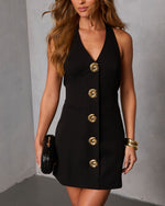 Classic Femme Halterneck Mini Dress