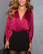 Midnight Mirage Satin Bodysuit