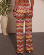 Paradise Ease Chevron Print Flare Leg Pants