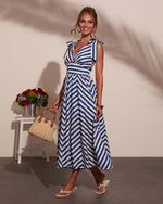 Deckside Muse Cotton Striped Maxi Dress