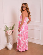 Romantic Posy Paisley Waist Tie Strapless Jumpsuit