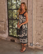 Worth Noticing Abstract Knit Midi Dress