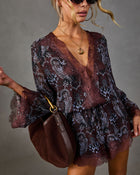 Private Whisper Paisley Print Lace Trim Romper