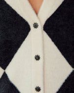 Peirce Contrast Checkered Knit Cardigan