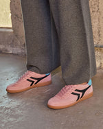 Pink % Lorilai Faux Suede Lace Up Sneakers-5